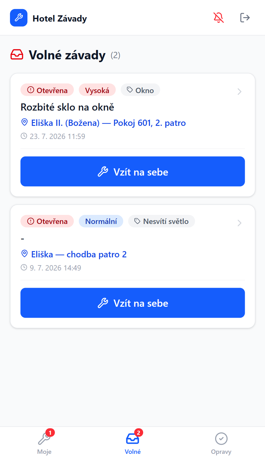 Pohled údržbáře – Volné závady